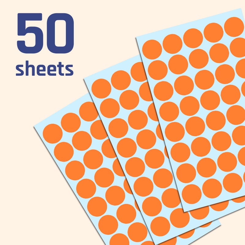 TownStix 2000 Pack, 3/4" Round Dot Stickers Circle Labels - Orange - Image 3